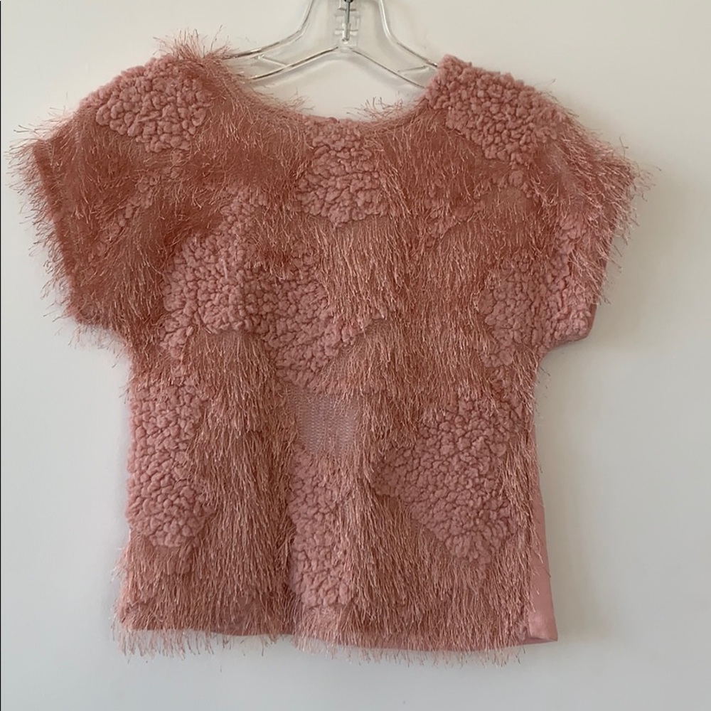 Hayden Girls Eyelash Fabric Top #C0044